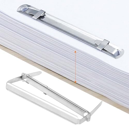 Aramox 50pcs File Fasteners Metal 2 Hole Paper Fasteners for A4 Documents 80mm Hole Spacing 35mm Capacity with Binding Clamp Lightweight for Office School Filing