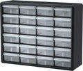 Akro-Mils 24-Drawer Plastic Storage Cabinet, 20" W x 6" D x 16" H, Black