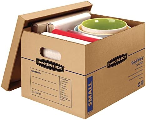 Bankers Box 10-Pack Small Classic Moving Boxes with Reinforced Handles