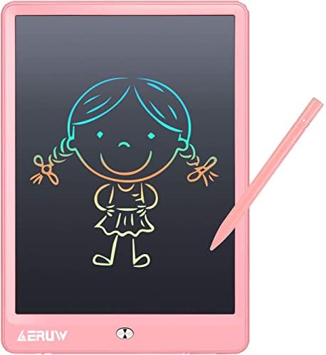 LCD Writing Tablet Colorful 10 Inch Electronic Graphics Doodle Board eWriter Drawing Pad with Memory Lock Gift for Kids & Adults Home School Office Handwriting Tablet (Pink)