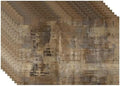 Batmerry Brown Abstract Art Linen Placemats Set of 8, Grey Acrylic Washable Table Mats for Kitchen Table Thickened Heat Insulation Dining Set Indoor Outdoor 12X18 in
