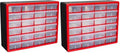 Akro-Mils 24-Drawer Plastic Drawer Storage Cabinet for Garage Organization, Bead Organizer, Building Bricks Storage, Teacher Toolbox, Makeup Organizer, 20-Inch W x 6-Inch D x 16-Inch H, 10124 Red