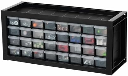 IRIS USA 32-Drawer Tool Organizer, Nuts & Bolts, Small Parts, Black
