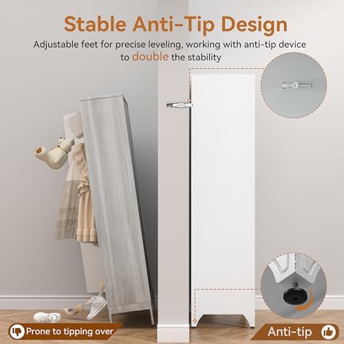 Polup Metal Armoire Wardrobe Closet with Doors, 71" Tall Wardrobe Cabinet