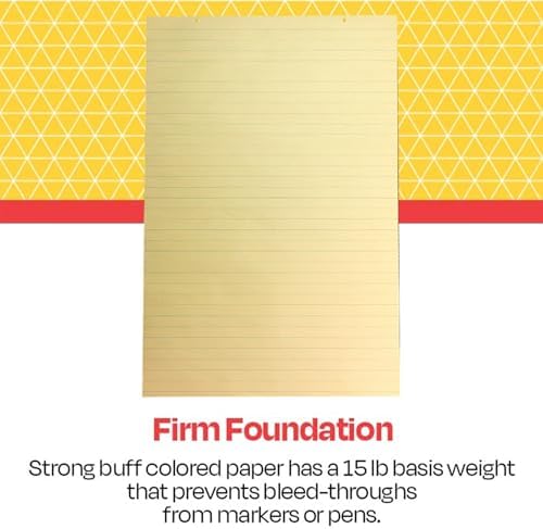 School Smart Manila Tag Ruled Chart Paper, Jumbo Size, 36 x 24 Inches, 36 Sheets