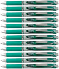 Pentel EnerGel RTX Liquid Gel Ink Pen, (0.7mm), Metal Tip, Green Ink, Box of 12 (BL77-D)