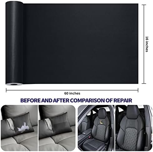 Leather Repair Patch Tape Kit, Self Adhesive Leather Repair for Furniture, Couch, Sofa, Car Seats,Office Chair,Vinyl Repair Kit.60inx16in
