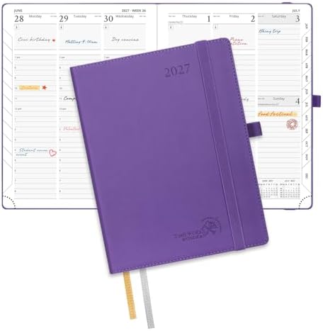POPRUN 2027 Planner, 6.5" x 8.5", Daily Weekly and Monthly Appointment Book