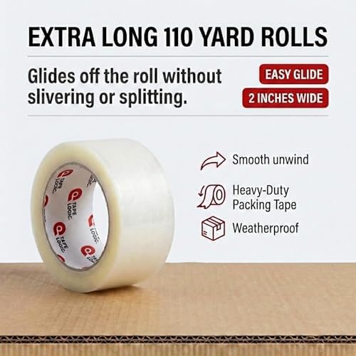 Tape Logic 2" x 110 Yard Clear Packing Tape Pallet - 45 Cases (1620 Rolls) - 2.0 Mil Heavy Duty Shipping Tape - Bulk Strong Acrylic Adhesive Box Sealing Tape for Warehouse & Fulfillment Packaging