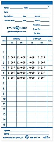 Pyramid Time Systems - Authentic Time Cards (42415PK3) - 300 Cards