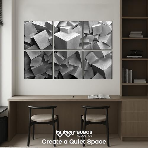 BUBOS 6 Pcs Art Acoustic Wall Panel,70.8”x47.2”Self Adhesive for Home Decor