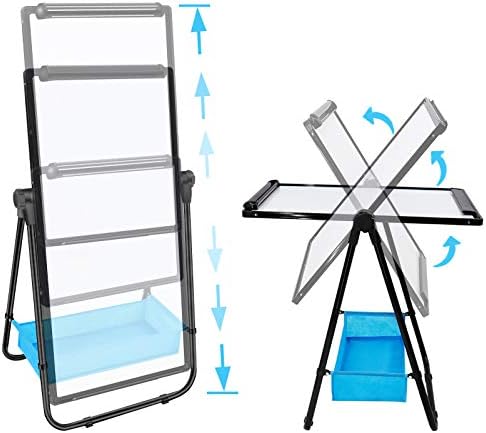 Dry Erase Board with Stand - Double Sided 28"x20" Portable Writing Whiteboards, Height Adjustable & 360° Rotating U Stand Magnetic Whiteboard for Home, School, Restaurant & Presentation