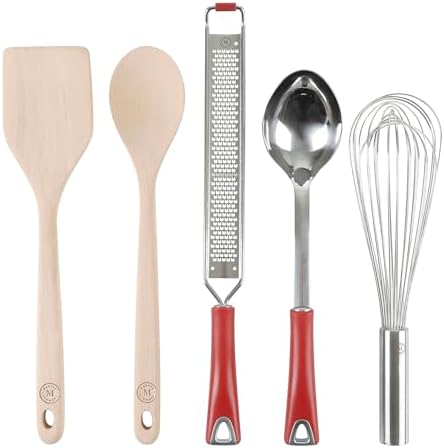 Martha Stewart 10 Piece Tools and Gadget Set W/Ceramic Crock - Red