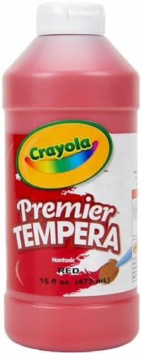 Crayola Premier Tempera Paint For Kids - Red (16oz), Kids Classroom Supplies, Great For Arts & Crafts, Non Toxic, Easy Squeeze Bottle