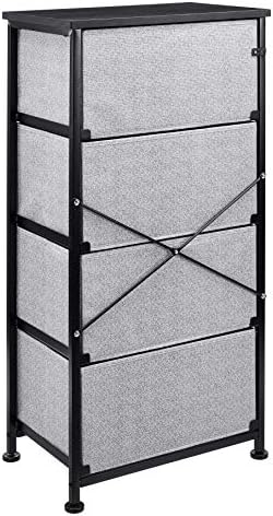 Amazon Basics Fabric 4-Drawer Storage Organizer Unit for Bedroom Closet, Black