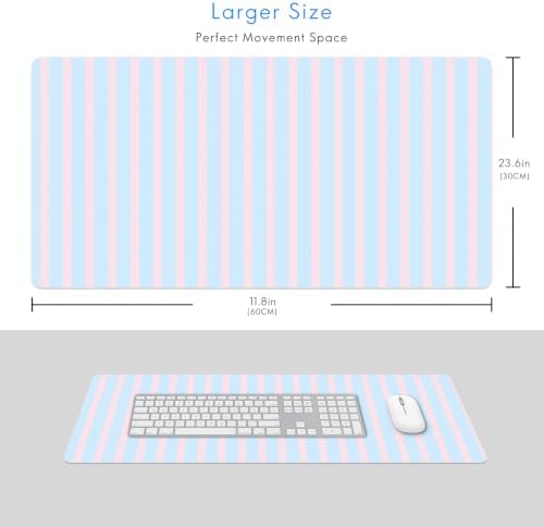 Girlish Pink Blue Stripes Desk Mat Small Gaming Mouse Pad
