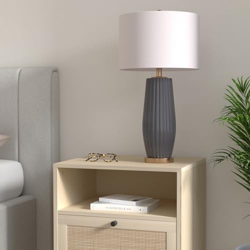 JONATHAN Y Roman Table Lamp 28.5" Modern Ceramic for Living Room, Gray