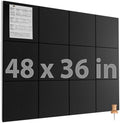 MaxGear Felt Bulletin Board 48" x 36", Black Felt Wall Tiles Wall Decor