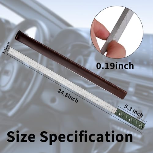 Heavy Duty Ruler 20 Inch & 50cm Handheld self-Defense Ruler with Metric Markings for Construction Office DIY (5mm) Thick