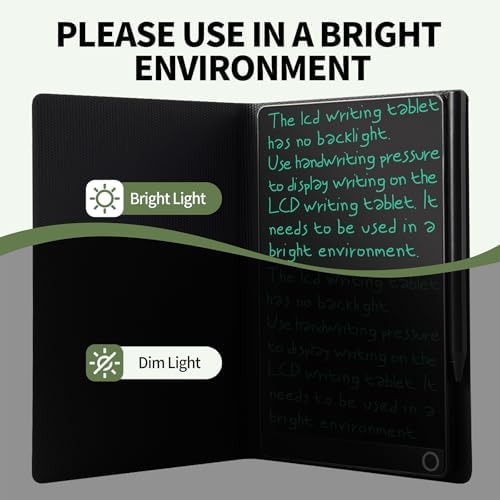 LCD Writing Tablet for Adult: 6.5 Inch Full Screen with PU Leather Case