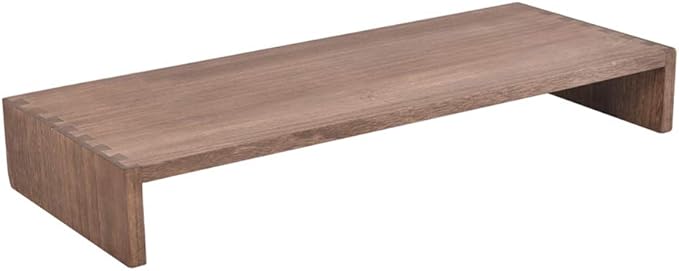 KIRIGEN Wood Monitor Stand Riser for Desk, 23.23 Inch, Brown 59-DBR | Desktop Workspace Platforms Stand Fully Assembled for Monitors, Laptops, Small TVs, or Printers for Home Office
