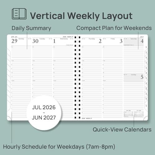 POPRUN Planner 2026-2027 (Large - 8.5'' x 10.5'') Academic Weekly Planner