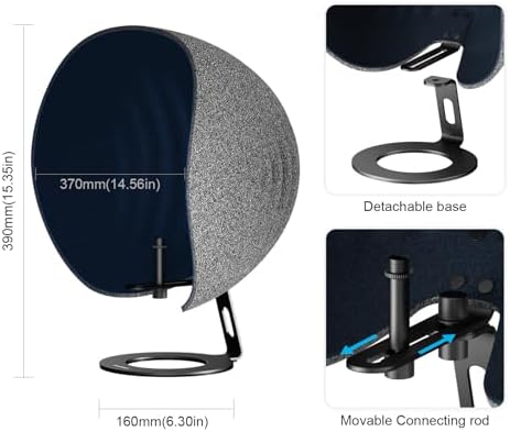 Microphone Isolation Shield,Aokeo Professional Recording Studio Equipment,360° Music Studio Mic Shield,Suitable for of Blue Yeti, Snowball iCE, HyperX QuadCast, SoloCast,Etc Recording Microphones