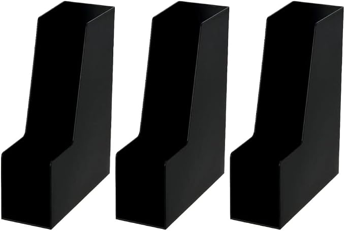 YBM Home Vertical File Bins Organizer Open Front Design for Easy Access to Files, Documents, and Magazines, Ideal for Home Office, Work Desktops, or School, Medium, 1262-3