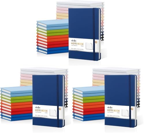ViVin 72 Pack A5 Hardcover Lined Notebook,192 pg College Ruled 5.5x8.3