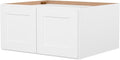 Furinno Shaker Wall Refrigerator Top Kitchen Cabinet, 2-Doors, White | 24 D x 30 W x 15 H, Adjustable Hinges, Soft-Close Shaker-Style Door, Ready to Assemble, Plywood, for Pantry, Dining Room