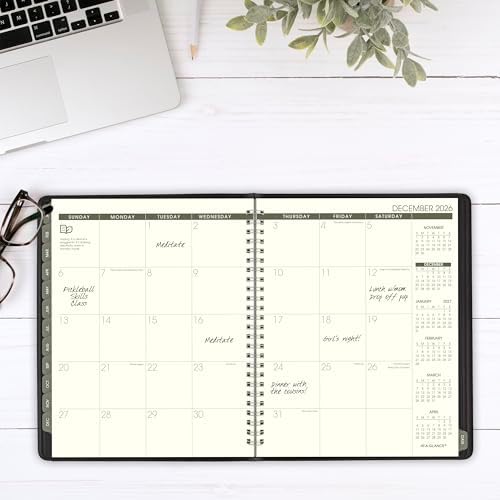AT-A-GLANCE 2026 Appointment Book Planner, Weekly & Monthly, 7" x 8-3/4", Medium, Quarter-Hourly, Recycled, Black (70951G0526)