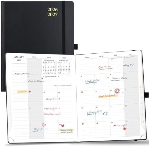 POPRUN Monthly Planner 2026-2027, Large-8" x 10", 18 Month Calendar Book