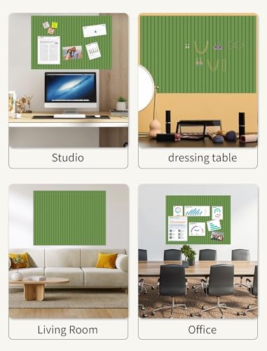 48" x 24" Cork Board Alternative, 8 Pack Felt Bulletin Board Tiles with 30 Adhesive Tabs Wall Push Pin Board for Office Classroom Bedroom Decor