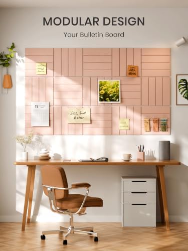 Bumusty 36" x 24" Large Cork Board Alternative, Pink