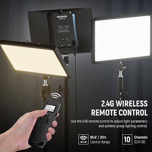 NEEWER 25W 12.9" Streaming Key Light with Desk Stand/2.4G Remote, GL25B