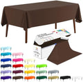 CXPSINC 54 Inch X 100 Feet Plastic Table Cover Roll Disposable Tablecloth with Slide Cutter for All Type/Shape Tables | Party, Banquet, Birthdays, Weddings(Brown, 100 Feet)