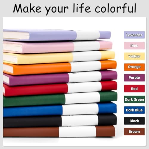 Dynta 20 Pack Hardcover Leather Journal, A5 College Ruled Notebooks