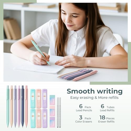 Nicpro Aesthetic School Supplies Stationary Set with Pen Case, 39 PCS Green | Back to Schoo Supplies, Pen Case with 12 Highlighter, 5 Gel Pen, 6 Mechanical Pencil, Essentials for College, Nursing Student