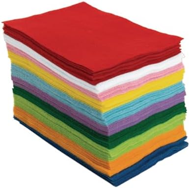 Colorations 100% Polyester Felt Sheets 6" x 9", 10 colors, 1mm Thick, 100 Sheet Pack for Sewing and DIY Arts & Crafts Projects (Item #EZFELT),orange | Ages 3+, PreK+, 100 Sheet Pack for Sewing & DIY Arts & Crafts Projects