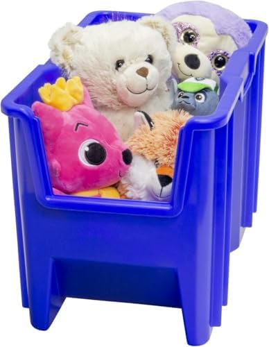 Akro-Mils Stak-N-Store Stackable Storage Bins, 17.5"x11"x12.5", Clear, 4-Pk