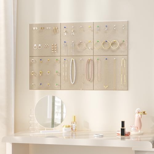 Neatsure Large Cork Board for Wall, 36" x 24" Bulletin Board with Pushpins, 6 Panels Felt Tiles Tack Push Pin Board for Office, Tan