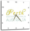 3dRose Wall Clock Silent - 10 inch - Perth Western Australia National Colors Patriot Home Town Design - Alexis Design - Australian Cities