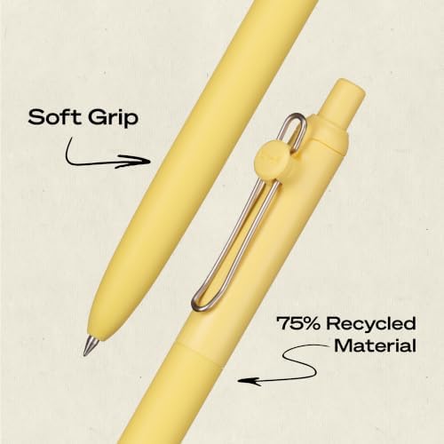 uniball™ Zento Gel Pens, Black Ink, 0.7mm Medium Point, Retractable, 8 Count, Smooth Writing, Quick-Drying, No Smear, No Bleed, Shoreline Barrel Colors