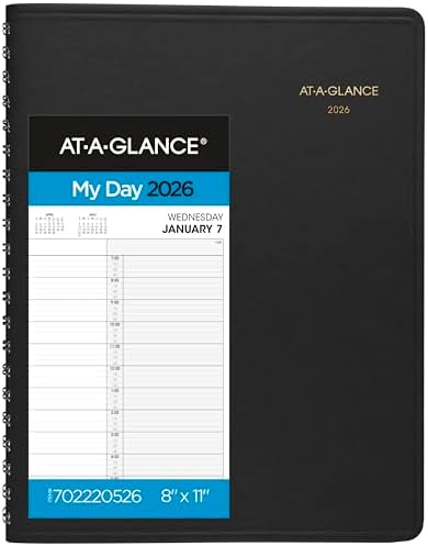 AT-A-GLANCE 2026 Appointment Book Planner, Daily, 8" x 11", Large, Two Person Group, Black (702220526)