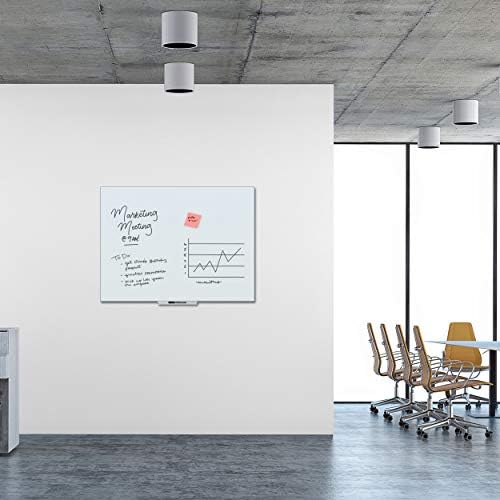U Brands Glass Dry Erase Whiteboard, 36" x 48", Non-Magnetic, White