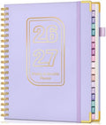 Academic Planner 2026-2027, 18 Months Weekly and Monthly Hardcover Planner, July 2026 - December 2027, 8.5" x 11" A4 Large Daily Calendar Planner Book with Tabs, Spiral College School Agenda Organizer for Student Teacher, Purple
