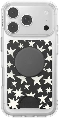 PopSockets Phone Wallet for MagSafe with Grip- Starstruck | PopWallet, Holds 3 Cards, Magnetic, Removable, Secure, Western, Boho, Aesthetic, Phone, Women