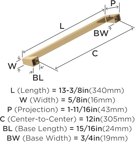 Amerock 12" Blackrock Champagne Bronze Appliance Pull