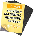 Towjug Magnetic Sheet with Adhesive Backing 6 x 8, 6 Pack