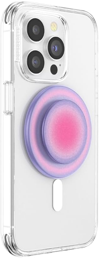 PopSockets Phone Grip for MagSafe, Magnetic Holder- Aura | Removable, For Kindle / Android / iPhone, With Magnet, Purple, Aura, Phone, Women